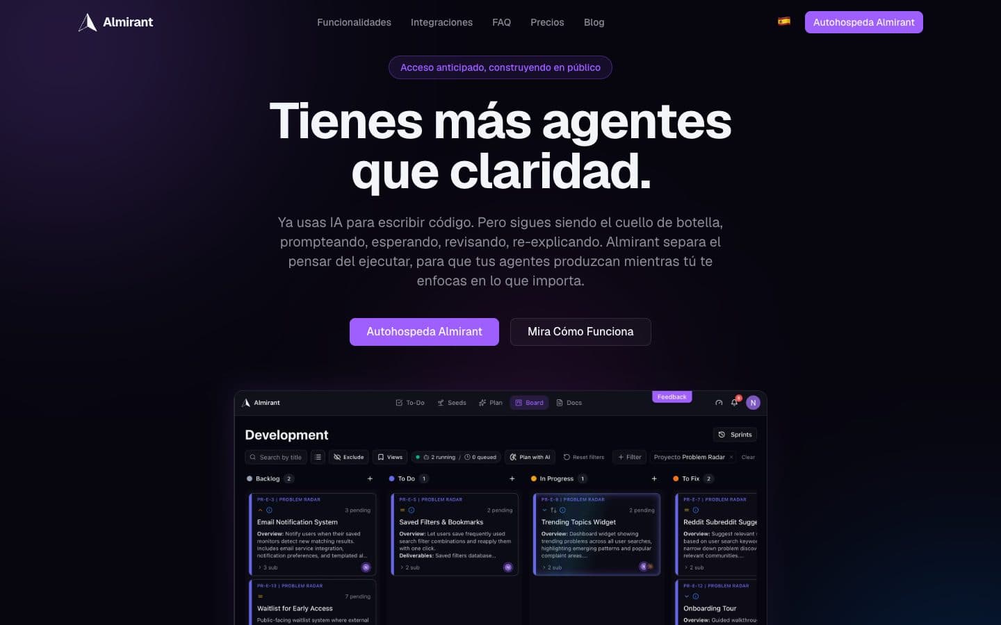 macOS browser frame showing Almirant